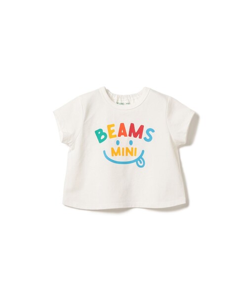 BEAMS mini(ビームスミニ)の「【WEB限定】ベビー スマイル Tシャツ 2026SS(70~80cm)(Tシャツ/カットソー・キッズ・ネイビー/ケリーグリーン/レッド系その他2/オフホワイト・80/70)」の2枚目の写真