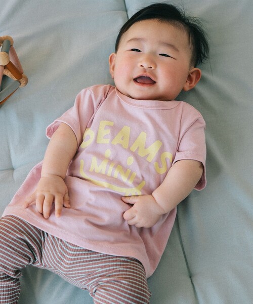 BEAMS mini(ビームスミニ)の「【WEB限定】ベビー スマイル Tシャツ 2026SS(70~80cm)(Tシャツ/カットソー・キッズ・ネイビー/ケリーグリーン/レッド系その他2/オフホワイト・80/70)」の4枚目の写真