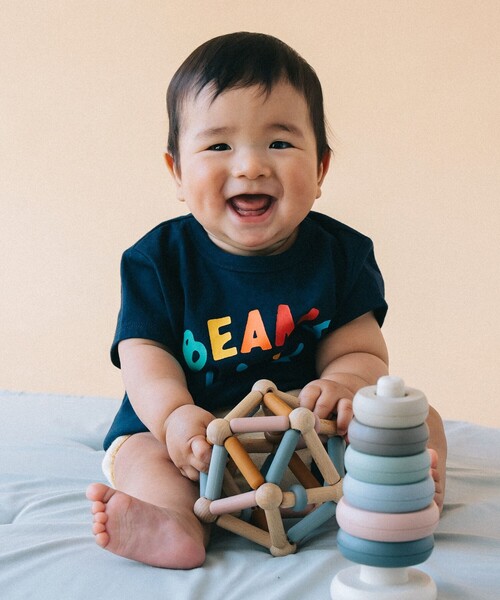 BEAMS mini(ビームスミニ)の「【WEB限定】ベビー スマイル Tシャツ 2026SS(70~80cm)(Tシャツ/カットソー・キッズ・ネイビー/ケリーグリーン/レッド系その他2/オフホワイト・80/70)」の5枚目の写真