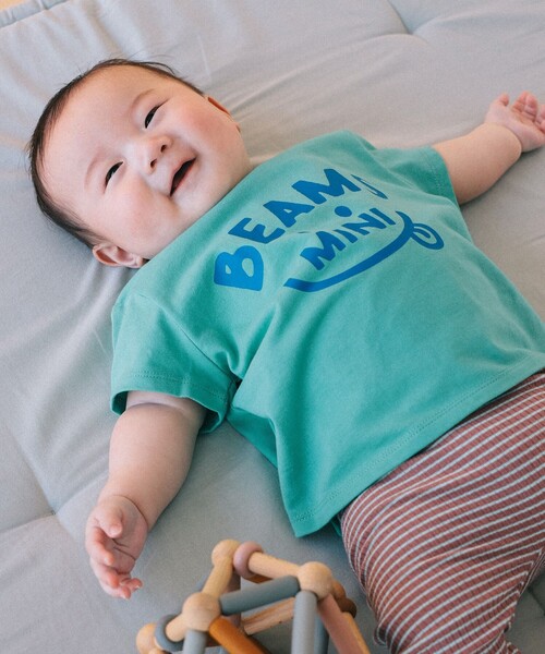 BEAMS mini(ビームスミニ)の「【WEB限定】ベビー スマイル Tシャツ 2026SS(70~80cm)(Tシャツ/カットソー・キッズ・ネイビー/ケリーグリーン/レッド系その他2/オフホワイト・80/70)」の7枚目の写真