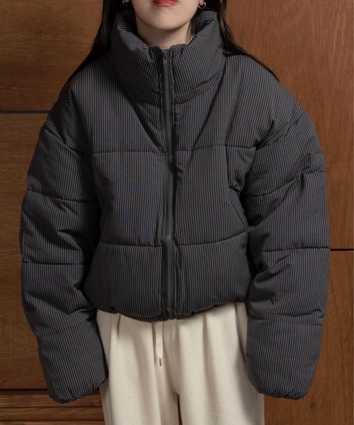 【未使用品】lawgy ハイネックコーデュロイポイントキルティングコート thin stripe high neck quilting coat / スィンストライプハイネック