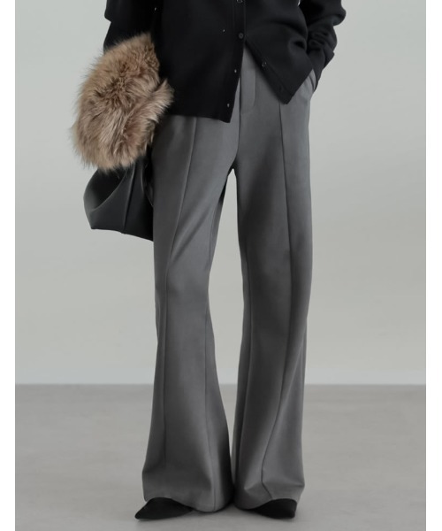 低身長/高身長サイズ有]スウェードポンチキックフレアパンツ（その他