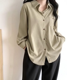 美品FAT BIGWALEベージュ コーデュロイ　シャツ 左胸ポケット付き シャツ/ブラウス（ベージュ系・コーデュロイ）ファッション通販 - ZOZOTOWN