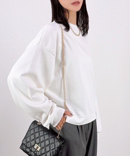 CLOTHY(クロシィ)の「【Allシーズン使えるなめらか軽量素材♪】スウェットトップス(セットアップ可)(スウェット・レディース・ライトグレー/オフホワイト/グレー/ブラック・LARGE/MEDIUM)」の9枚目の写真