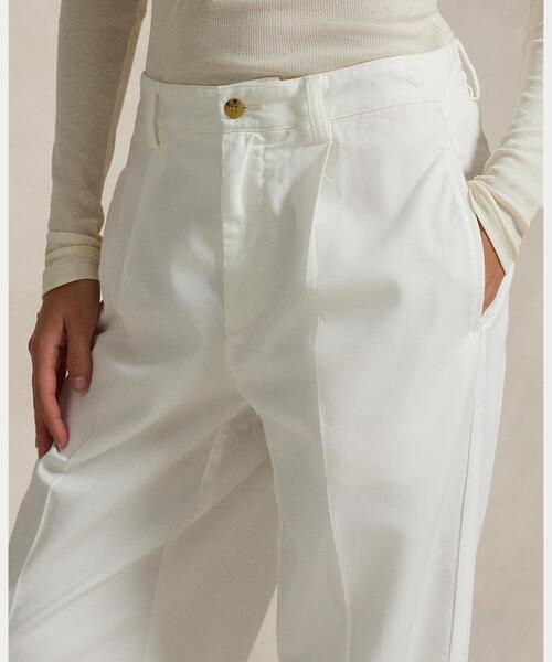 POLO RALPH LAUREN(ポロ ラルフ ローレン)の「プリーテッド コットンブレンド リラックス パンツ(その他パンツ・レディース・ホワイト・0/00/2/4/6/8)」の5枚目の写真