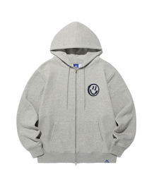 ISTKUNST | LOGO&SMILEY HOOD ZIP UP_GREY(IK2EFMM480A)(パーカー)
