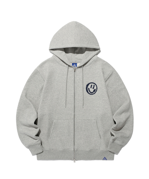 ISTKUNST(イストクンスト)の「LOGO&SMILEY HOOD ZIP UP_GREY(IK2EFMM480A)(パーカー・レディース・グレー・S/M/L)」の1枚目の写真