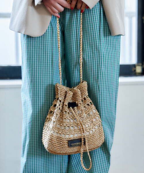 FREAK'S STORE（フリークスストア）の「THEATRE PRODUCTS × FREAK'S STORE/シアタープロダクツ 別注ラメ メッシュ ショルダーバッグ/巾着バッグ（ショルダーバッグ・レディース・シルバー/グリーン/ゴールド/ブラウン・ONE SIZE）」の10枚目の写真