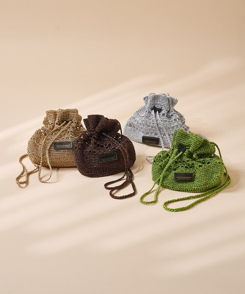 FREAK'S STORE（フリークスストア）の「THEATRE PRODUCTS × FREAK'S STORE/シアタープロダクツ 別注ラメ メッシュ ショルダーバッグ/巾着バッグ（ショルダーバッグ・レディース・シルバー/グリーン/ゴールド/ブラウン・ONE SIZE）」の19枚目の写真