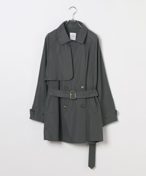 LEPSIM（レプシィム）の「ハーフトレンチコート　634142（トレンチコート・レディース・ライトベージュ/チャコールグレー・FREE）」の11枚目の写真