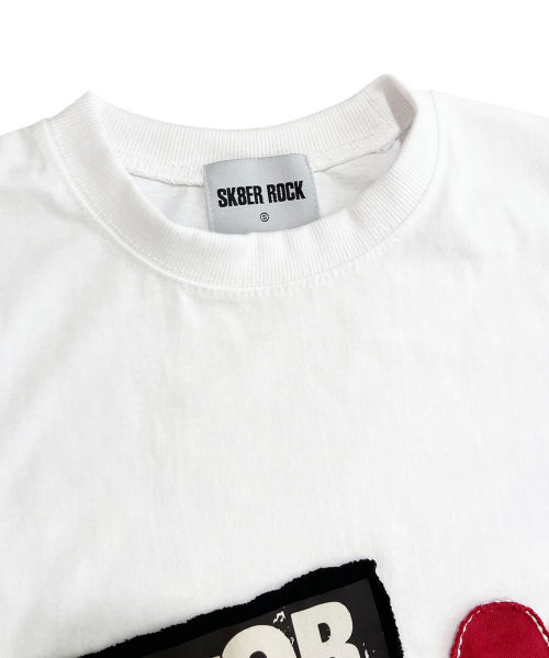 SK8ER ROCK（スケーターロック）の「Love Rock Patchwork T-shirt ((white))（Tシャツ/カットソー・レディース・その他・S/L/M）」の3枚目の写真