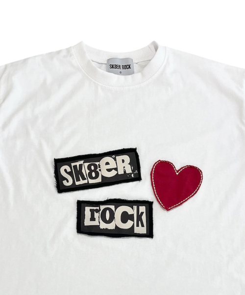 SK8ER ROCK（スケーターロック）の「Love Rock Patchwork T-shirt ((white))（Tシャツ/カットソー・レディース・その他・S/L/M）」の4枚目の写真