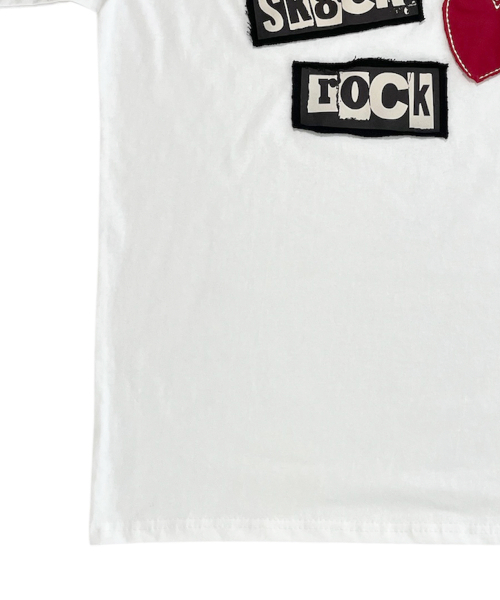 SK8ER ROCK（スケーターロック）の「Love Rock Patchwork T-shirt ((white))（Tシャツ/カットソー・レディース・その他・S/L/M）」の6枚目の写真