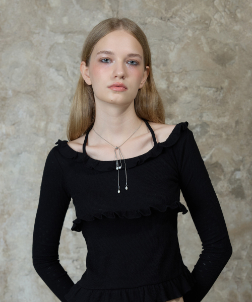 LARTIGENT（ラーティゼン）の「L13 FRILL HALTER SLEEVE(BLACK)（Tシャツ/カットソー・レディース・その他・FREE）」の2枚目の写真