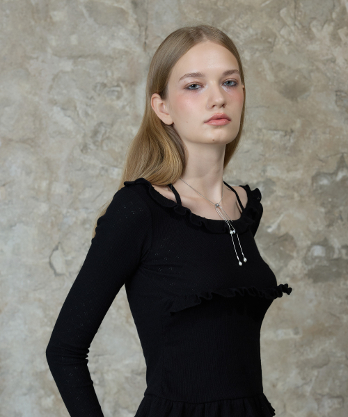 LARTIGENT（ラーティゼン）の「L13 FRILL HALTER SLEEVE(BLACK)（Tシャツ/カットソー・レディース・その他・FREE）」の3枚目の写真
