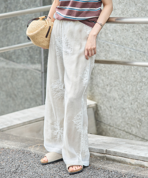 JOURNAL STANDARD(ジャーナルスタンダード)の「《追加》シアーレースレイヤードパンツ(その他パンツ・レディース・ホワイト/ブラック/ベージュ・FREE)」の1枚目の写真
