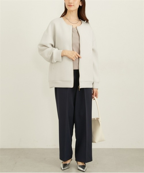 nissen（ニッセン）の「きれいめダンボールノーカラージャケット（その他アウター・レディース・ブラック/グレー・LL/L/M）」の6枚目の写真