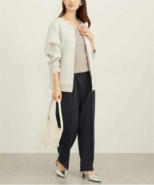 nissen（ニッセン）の「きれいめダンボールノーカラージャケット（その他アウター・レディース・ブラック/グレー・LL/L/M）」の7枚目の写真