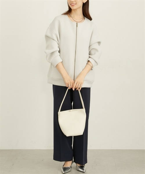 nissen（ニッセン）の「きれいめダンボールノーカラージャケット（その他アウター・レディース・ブラック/グレー・LL/L/M）」の8枚目の写真