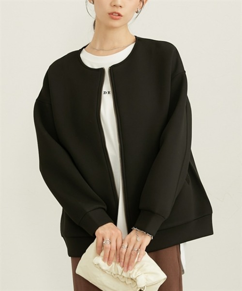 nissen（ニッセン）の「きれいめダンボールノーカラージャケット（その他アウター・レディース・ブラック/グレー・LL/L/M）」の12枚目の写真