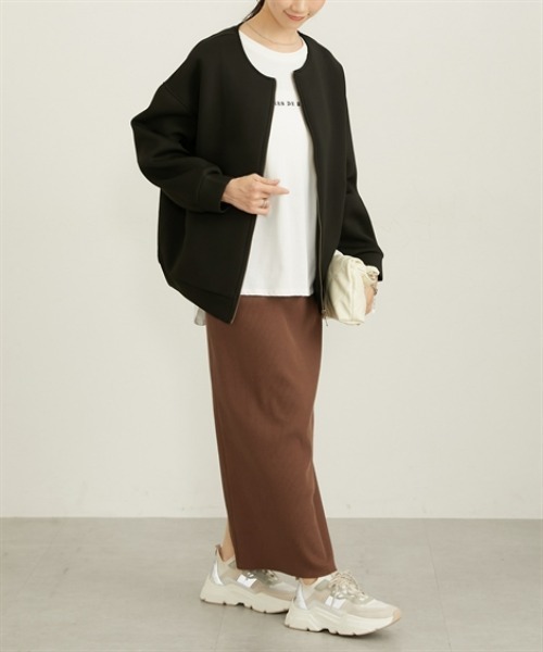 nissen（ニッセン）の「きれいめダンボールノーカラージャケット（その他アウター・レディース・ブラック/グレー・LL/L/M）」の14枚目の写真