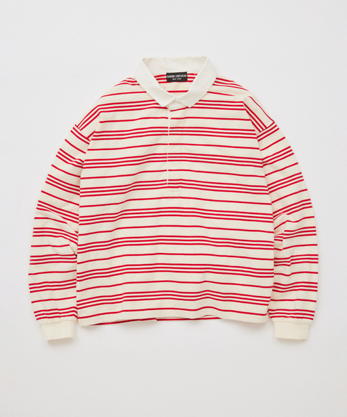 JOURNAL STANDARD(ジャーナルスタンダード)の「HARDIN KNITWEAR / ハーディンニットウェア ラグビー シャツ(Tシャツ/カットソー・メンズ・ブラウン/アイボリー/ライトブルー・MEDIUM/LARGE)」の2枚目の写真