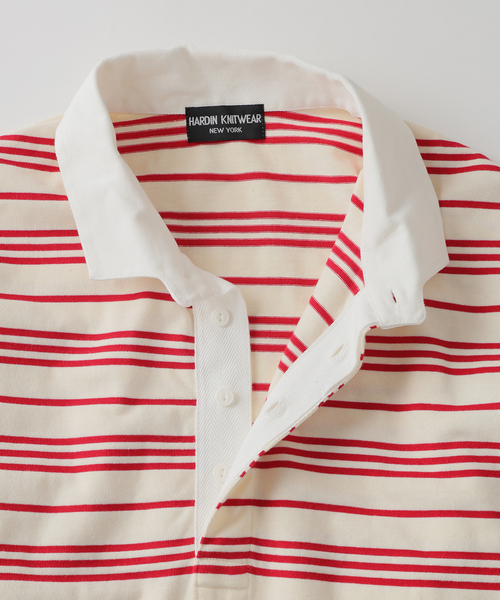 JOURNAL STANDARD(ジャーナルスタンダード)の「HARDIN KNITWEAR / ハーディンニットウェア ラグビー シャツ(Tシャツ/カットソー・メンズ・ブラウン/アイボリー/ライトブルー・MEDIUM/LARGE)」の8枚目の写真