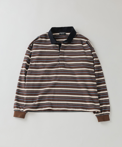 JOURNAL STANDARD(ジャーナルスタンダード)の「HARDIN KNITWEAR / ハーディンニットウェア ラグビー シャツ(Tシャツ/カットソー・メンズ・ブラウン/アイボリー/ライトブルー・MEDIUM/LARGE)」の10枚目の写真