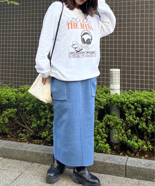 spiritoso(スピリトーゾ)の「CLUBTHEMANIAヘッドフォンプリント裏毛トレーナー(スウェット・レディース・ホワイト/ブラック/杢グレー・FREE)」の8枚目の写真