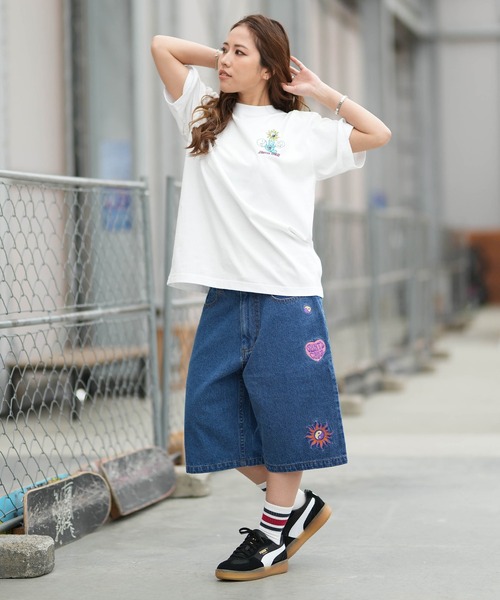 SANTA CRUZ(サンタクルーズ)の「SANTA CRUZ/サンタクルーズ デニムハーフパンツ レディース HEARTFUL DENIM SHORTS ムラサキ限定 502262531(その他パンツ・レディース・ピンク/インディゴブルー・L/M)」の5枚目の写真