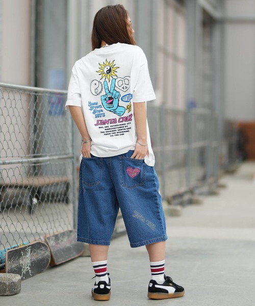 SANTA CRUZ(サンタクルーズ)の「SANTA CRUZ/サンタクルーズ デニムハーフパンツ レディース HEARTFUL DENIM SHORTS ムラサキ限定 502262531(その他パンツ・レディース・ピンク/インディゴブルー・L/M)」の6枚目の写真