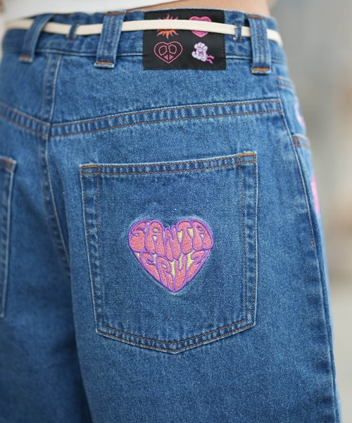 SANTA CRUZ(サンタクルーズ)の「SANTA CRUZ/サンタクルーズ デニムハーフパンツ レディース HEARTFUL DENIM SHORTS ムラサキ限定 502262531(その他パンツ・レディース・ピンク/インディゴブルー・L/M)」の10枚目の写真