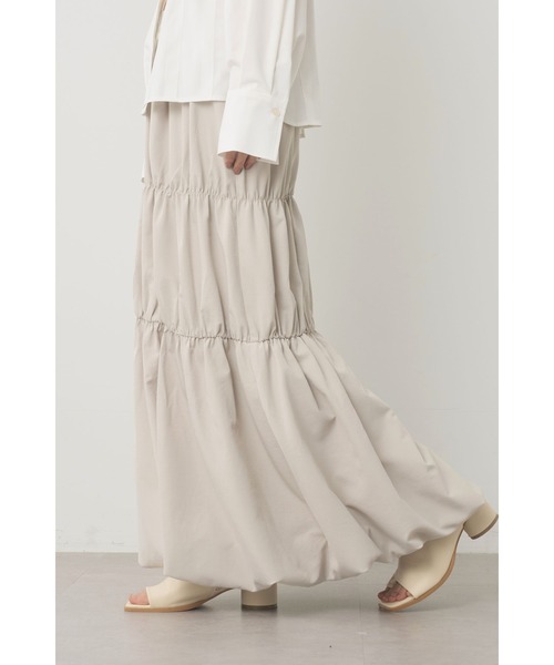 Limue(リミュ)の「タックバルーンスカート(スカート・レディース・ベージュ/グレー・FREE)」の3枚目の写真