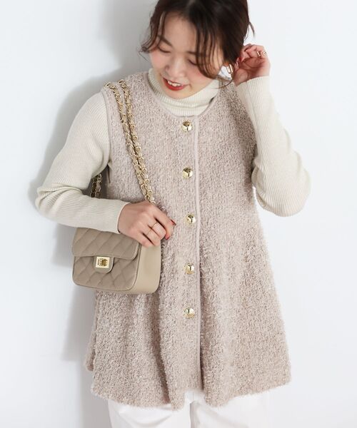 le.coeur blanc(ルクールブラン)の「TORRAZZO DONNA別注バタフライヤーンベスト(ベスト・レディース・ベージュ/ブラック・38)」の19枚目の写真