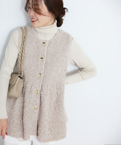 le.coeur blanc(ルクールブラン)の「TORRAZZO DONNA別注バタフライヤーンベスト(ベスト・レディース・ベージュ/ブラック・38)」の20枚目の写真