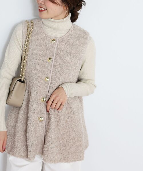 le.coeur blanc(ルクールブラン)の「TORRAZZO DONNA別注バタフライヤーンベスト(ベスト・レディース・ベージュ/ブラック・38)」の21枚目の写真