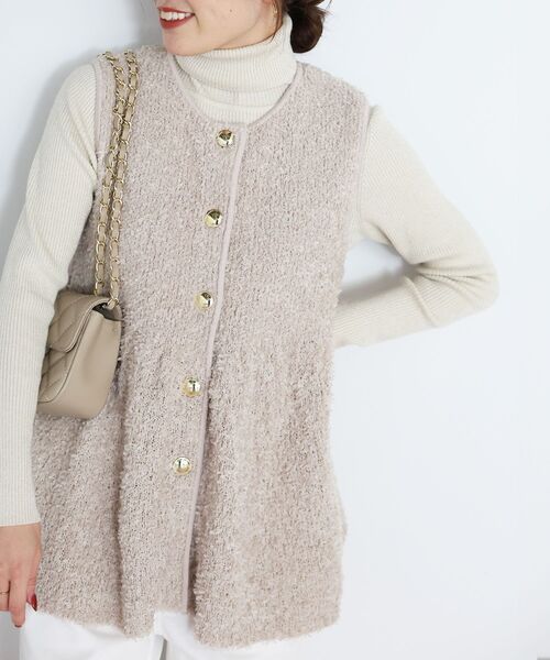 le.coeur blanc(ルクールブラン)の「TORRAZZO DONNA別注バタフライヤーンベスト(ベスト・レディース・ベージュ/ブラック・38)」の22枚目の写真