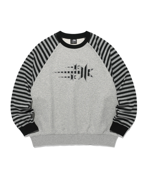 NICE GHOST CLUB（ナイスゴーストクラブ）の「STRIPE 3STAR RAGLAN SWEATSHIRTS_GREY(NG2GSUM440A)（スウェット・レディース・グレー・SMALL/MEDIUM）」の2枚目の写真