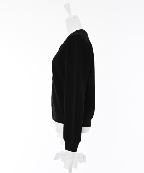 Narcissus(ナルシス)の「袖リボンカーディガン/ドッキング(カーディガン/ボレロ・レディース・グレー/ブラック・FREE)」の3枚目の写真