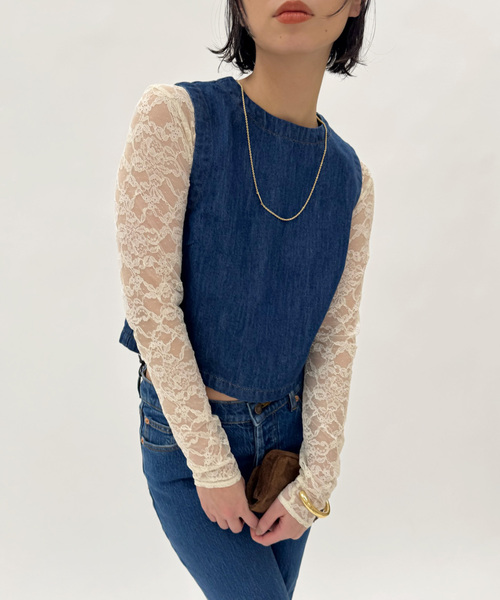 EDIT. FOR LULU（エディットフォールル）の「【ROLLA'S/ローラス】SHELL TOP BLUE SMOKE（シャツ/ブラウス・レディース・ブルー系その他・FREE）」の2枚目の写真