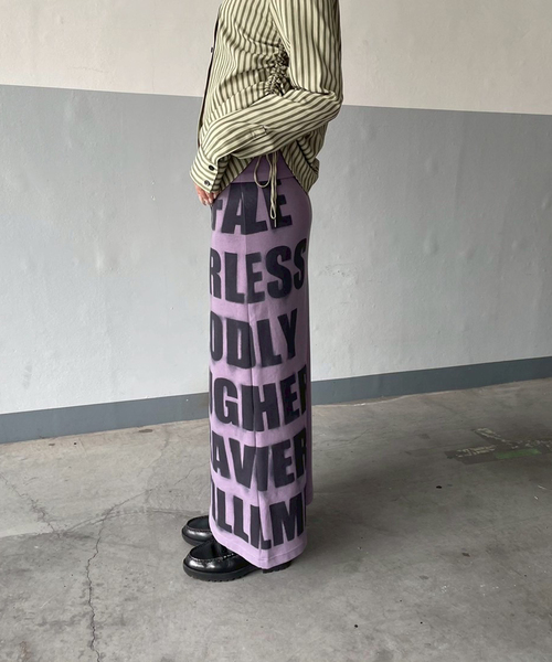 Oriens JOURNAL STANDARD(オリエンス ジャーナルスタンダード)の「ロゴロングスカート(スカート・レディース・グレー/ホワイト/パープル・FREE)」の1枚目の写真