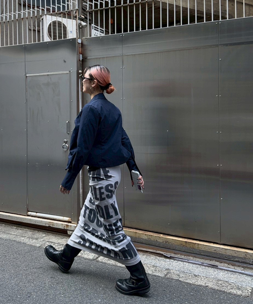 Oriens JOURNAL STANDARD(オリエンス ジャーナルスタンダード)の「ロゴロングスカート(スカート・レディース・グレー/ホワイト/パープル・FREE)」の7枚目の写真