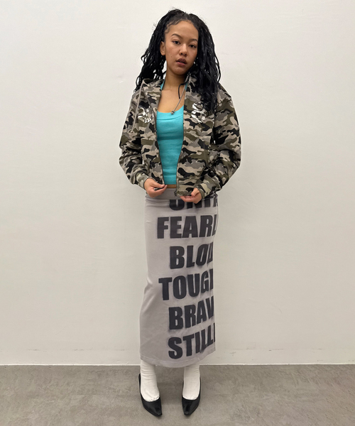 Oriens JOURNAL STANDARD(オリエンス ジャーナルスタンダード)の「ロゴロングスカート(スカート・レディース・グレー/ホワイト/パープル・FREE)」の11枚目の写真