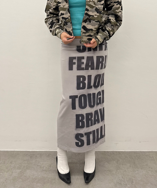 Oriens JOURNAL STANDARD(オリエンス ジャーナルスタンダード)の「ロゴロングスカート(スカート・レディース・グレー/ホワイト/パープル・FREE)」の14枚目の写真