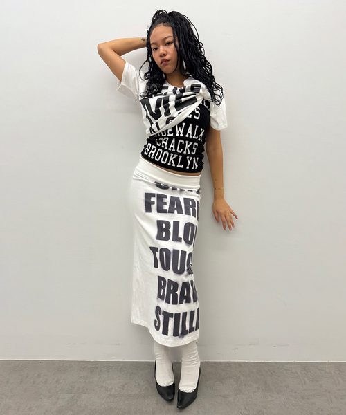 Oriens JOURNAL STANDARD(オリエンス ジャーナルスタンダード)の「ロゴロングスカート(スカート・レディース・グレー/ホワイト/パープル・FREE)」の17枚目の写真