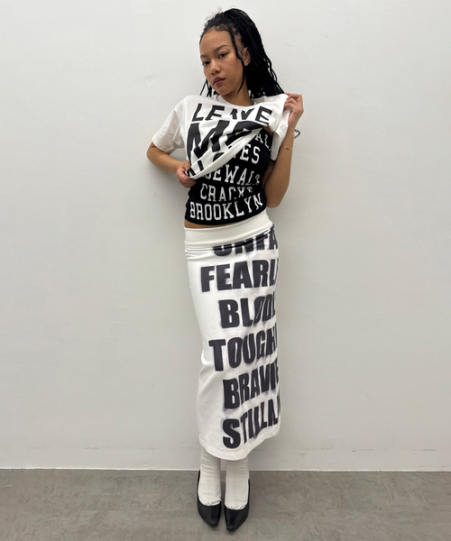 Oriens JOURNAL STANDARD(オリエンス ジャーナルスタンダード)の「ロゴロングスカート(スカート・レディース・グレー/ホワイト/パープル・FREE)」の19枚目の写真