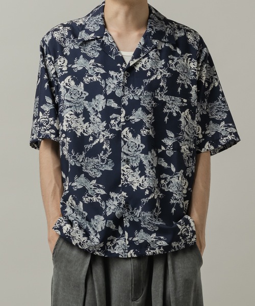 CASPER JOHN(キャスパージョン)の「Flower pattern compact shirts/フラワーパターンコンパクトシャツ(シャツ/ブラウス・メンズ・グリーン/アイボリー/カーキ/ホワイト/ネイビー/ブラック・X-SMALL/SMALL/MEDIUM/LARGE)」の6枚目の写真
