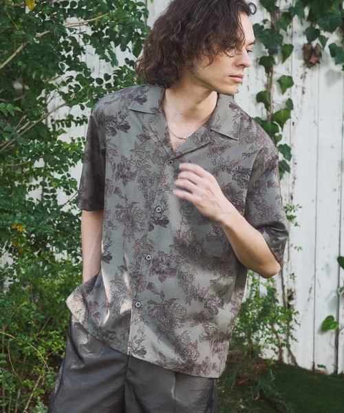 CASPER JOHN(キャスパージョン)の「Flower pattern compact shirts/フラワーパターンコンパクトシャツ(シャツ/ブラウス・メンズ・グリーン/アイボリー/カーキ/ホワイト/ネイビー/ブラック・X-SMALL/SMALL/MEDIUM/LARGE)」の4枚目の写真