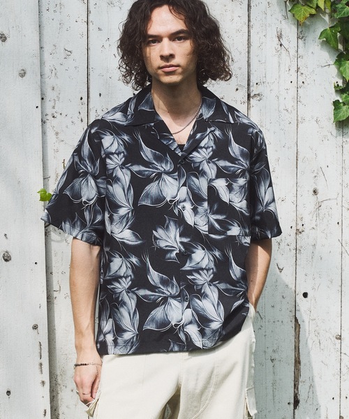 CASPER JOHN(キャスパージョン)の「Flower pattern compact shirts/フラワーパターンコンパクトシャツ(シャツ/ブラウス・メンズ・グリーン/アイボリー/カーキ/ホワイト/ネイビー/ブラック・X-SMALL/SMALL/MEDIUM/LARGE)」の3枚目の写真