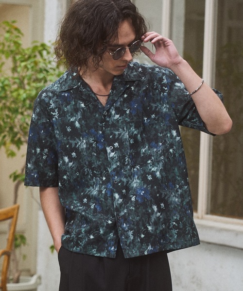 CASPER JOHN(キャスパージョン)の「Flower pattern compact shirts/フラワーパターンコンパクトシャツ(シャツ/ブラウス・メンズ・グリーン/アイボリー/カーキ/ホワイト/ネイビー/ブラック・X-SMALL/SMALL/MEDIUM/LARGE)」の14枚目の写真